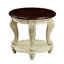 Table de bout ronde 22 pouces deux tons, canapé en bois massif avec tablette, table de coin de salon facile à assembler, plateau beige et espresso-717105387