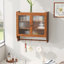 Armoire murale rétro à double porte avec porte-serviettes-104406078