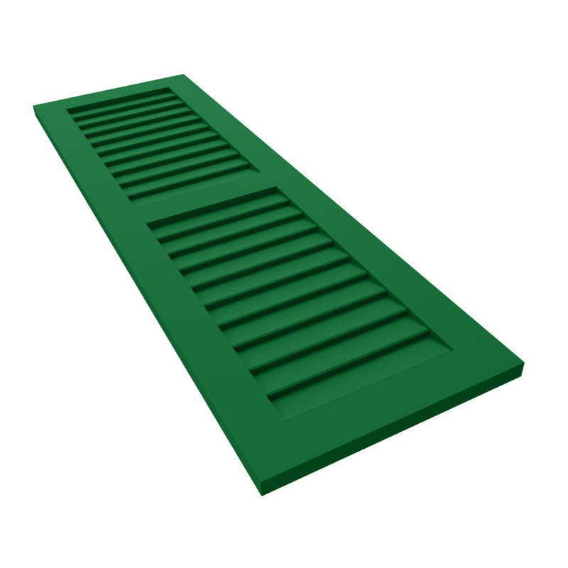 Deux volets à persiennes égales EnduraCore Composite, 12"W, Vert Guignet, H 74 po