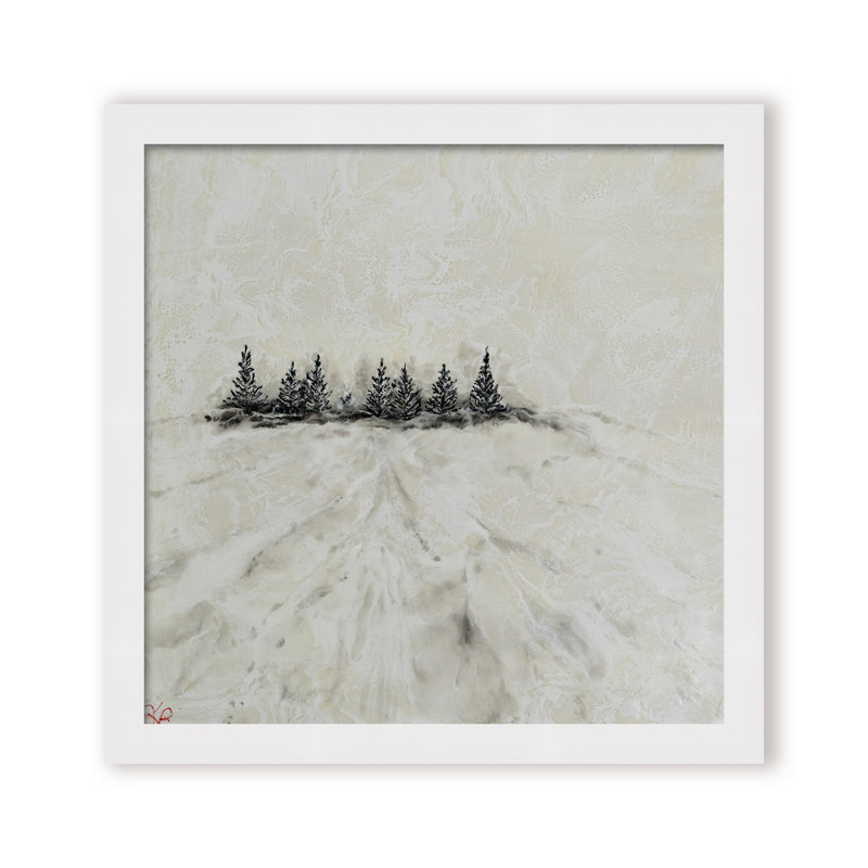 Nature Inspired "Frosted Horizon" Canvas Wall Art By , 20" H x 20" W, Framed Print, Black