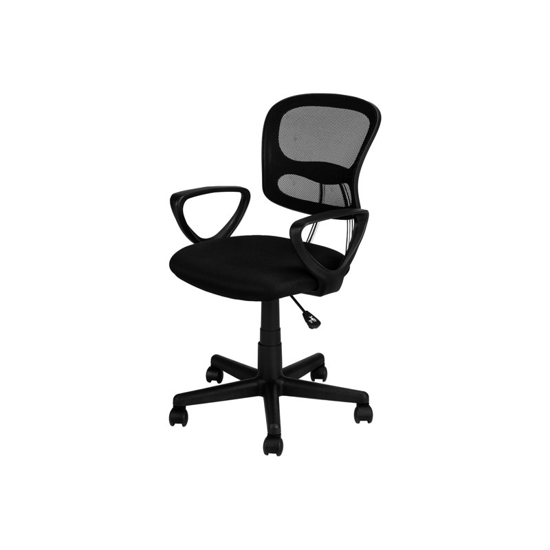 Chaise de bureau moderne: hauteur réglable et pivotante, ergonomique, siège en filet noir: hauteur, surface