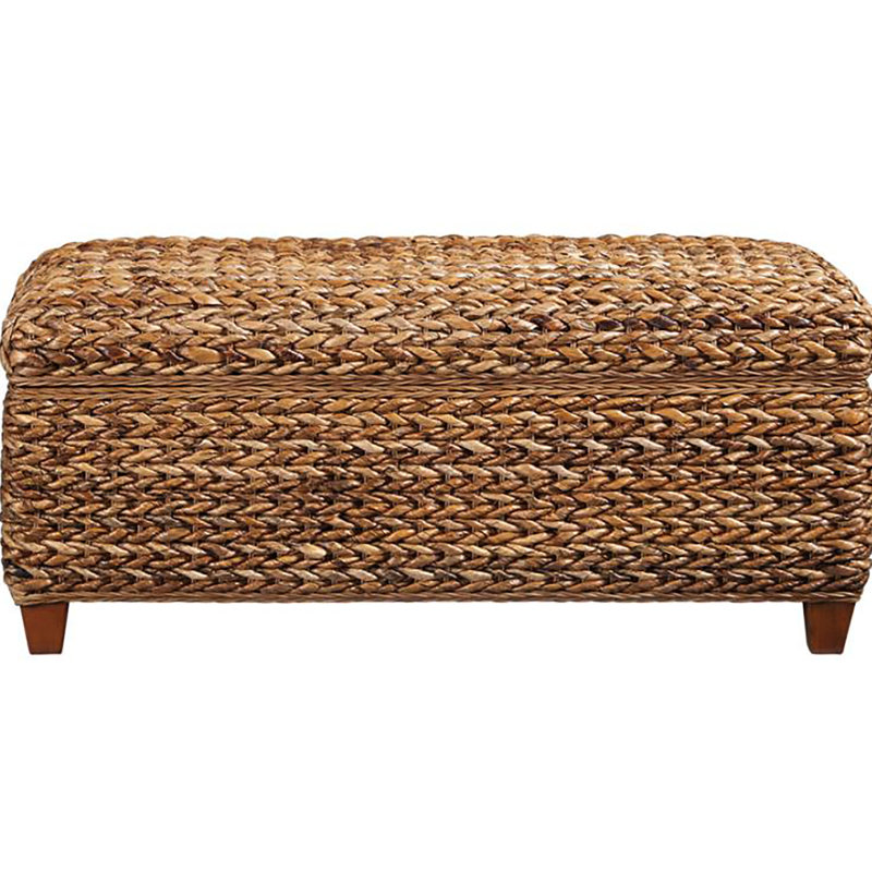Coffre avec intérieur spacieux - Répond à vos besoins en matière de rangement: solution pratique ambrée tissée pour la maison