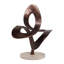 Sculpture décorative tourbillon sur base de travertin pour la décoration intérieure - Statue moderne pour la décoration de salon, de bureau ou de vestibule - 13 po, bronze et ivoire