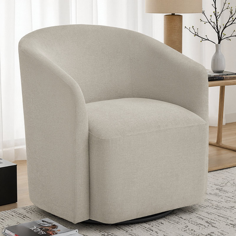 Fauteuil demi-tonneau bleu Ardena, Beige