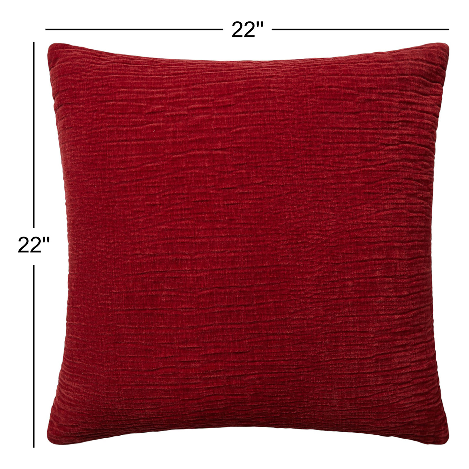 Edan Pillow Cover, Down, Red, Square 22"