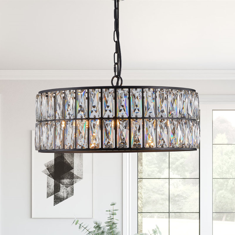 6-Light Crystal Chandelier, Silver