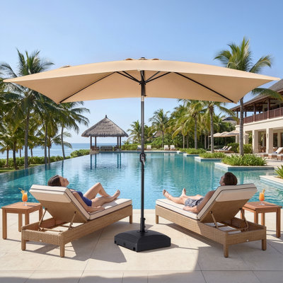 9.8 × 6.4 FT Rectangular Patio Umbrella