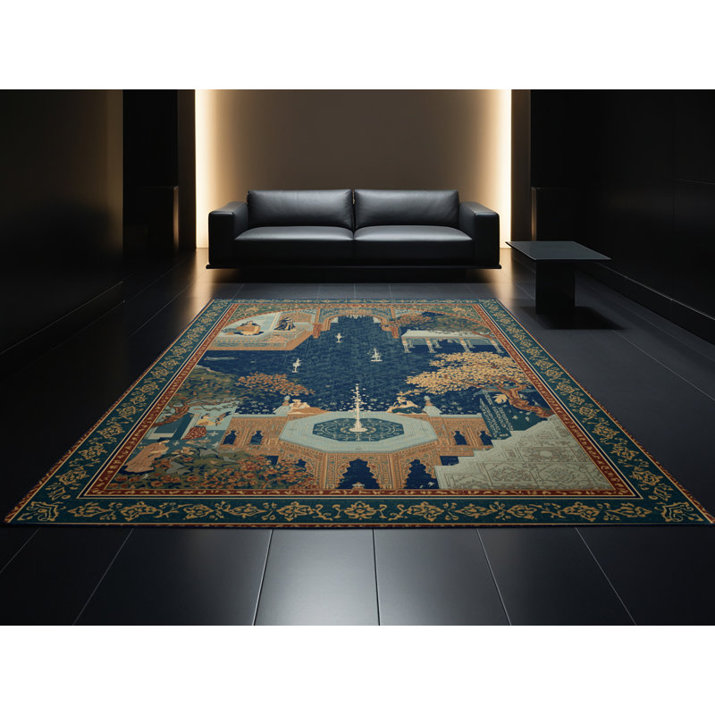 Tapis oriental délavé à la machine Bergland, 8 x 12