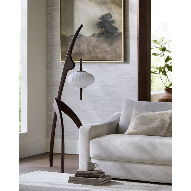 Lampe sur pied Arant, Marron foncé