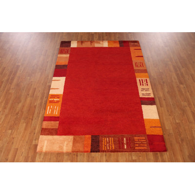 Bordered Gabbeh Indian Area Rug