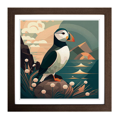 Puffin Art Deco No.2 - Framed Print