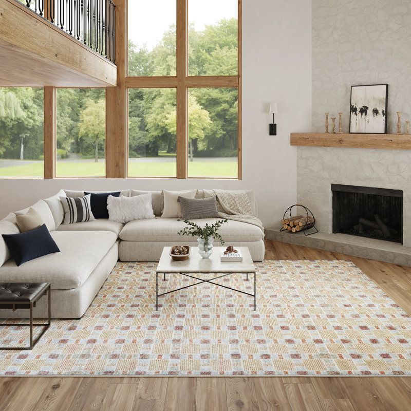Capodilupo Rust Multicolor Modern Indoor Rug, Rectangle 8' x 10'