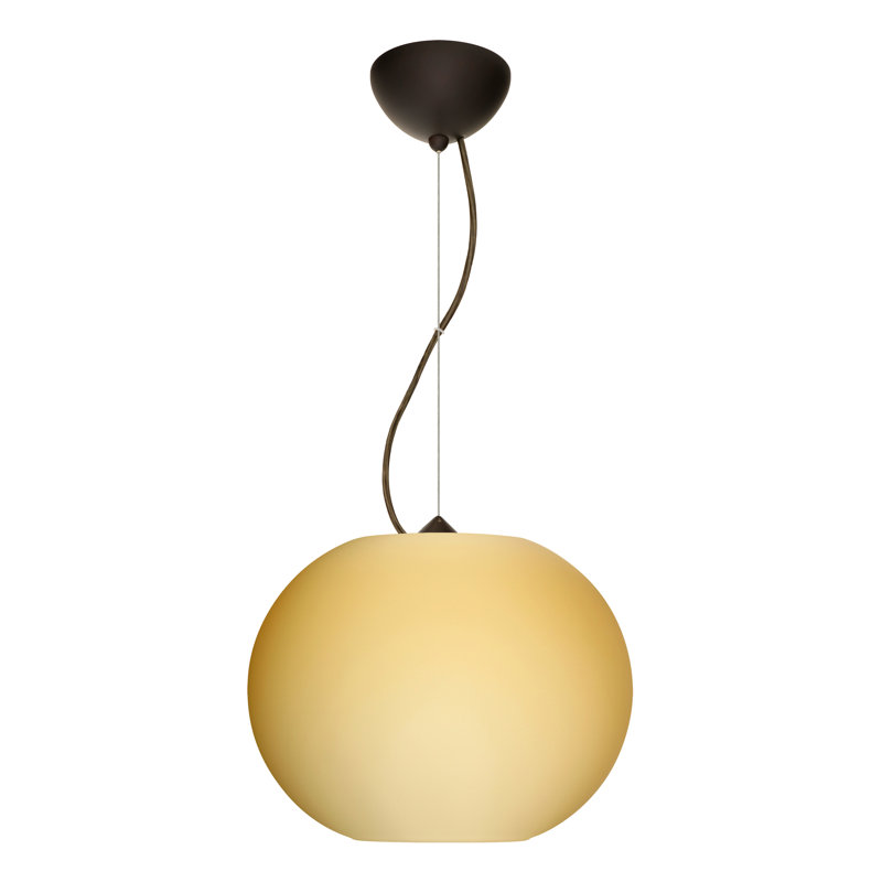 Jordo 1 - Light Single Pendant, Opal Matte, Incandescent, Bronze
