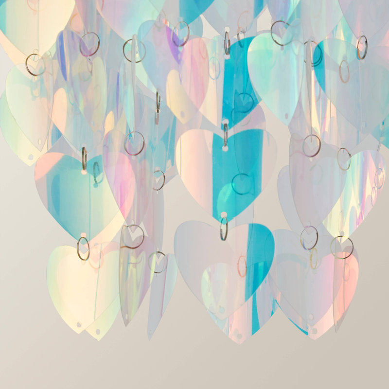 Taaha 28 cm H Drum Lamp Shade ( Slip-On ) in Pink and Silver