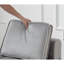 Canapé-lit convertible en velours, monoplace avec coussin de dossier, dossier amovible, pour bureau, tissu de lit gris de 68 lb, gris, 1 siège, dortoir et salon confortables, option d'économie d'espace-373504043