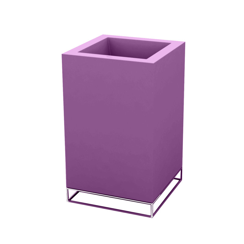 Vela High Resin Pot Planter, Steel, 35.5" H x 15.75" W x 15.75" D