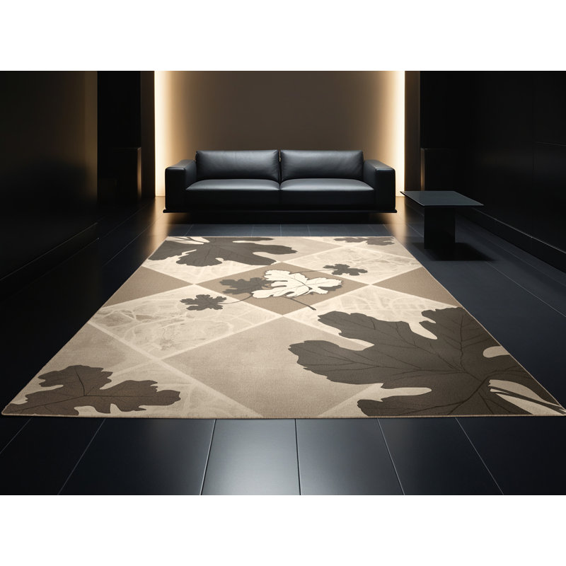 Machine Washable Ortencia Cilantro Global Inspired Geometric Shapes Rug in Beige – Beige Binding, 8x10