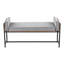 Banc 18 po avec métal noir, bois brun et tissu-1723165390