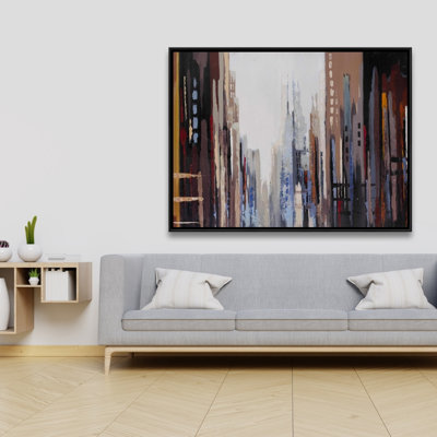 Reproduction abstraite de bâtiments sur toile