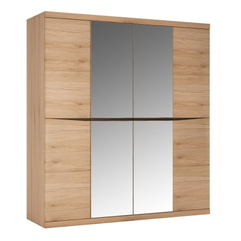 Ledwith 4 Door Solid Wood Wardrobe