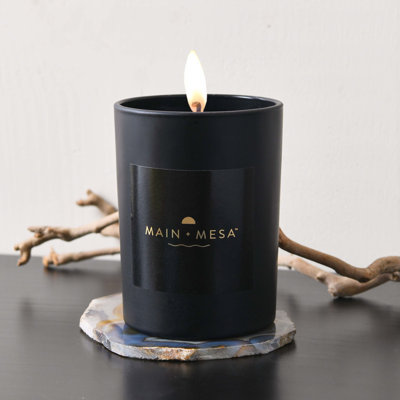 Main & Mesa Matte Black Glass Candle In Gift Box