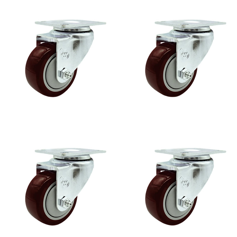 Roulettes en polyuréthane avec roulettes, Marron