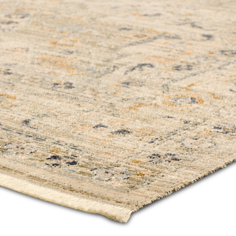 Tejal Hecate TEJ05 Indoor/Outdoor Medallion Ivory/Tan Area Rug (7'6"X9'7"), Rectangle 7'6" x 9'7"