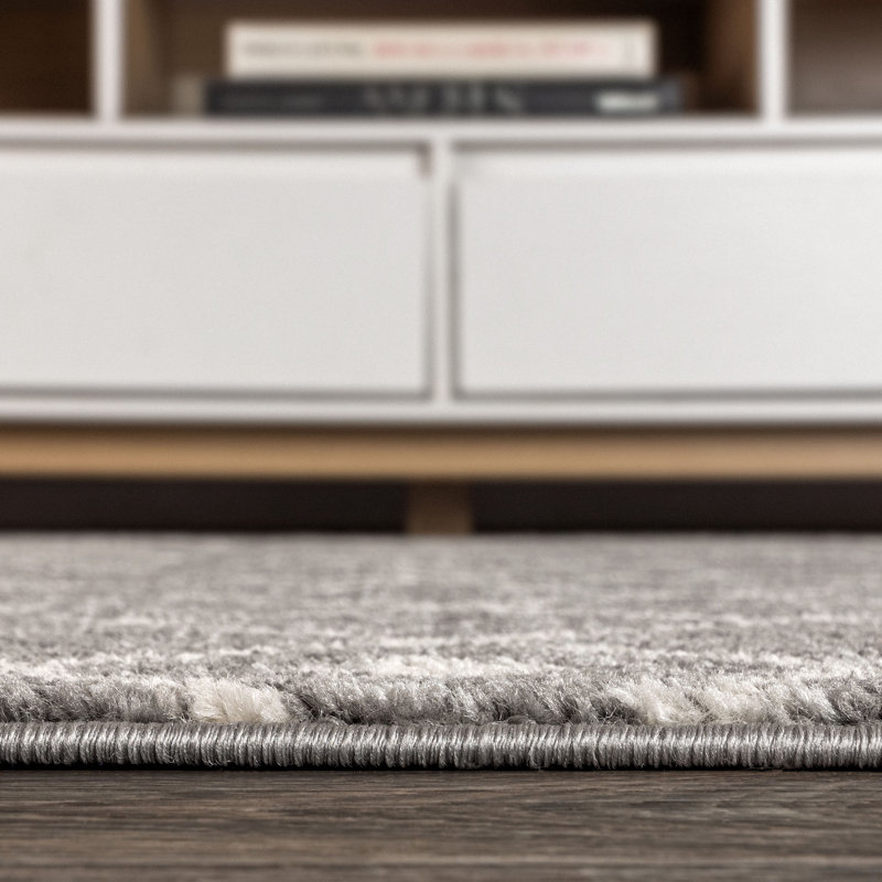 Bousquet Moroccan Beni Souk Gray/Cream Rug, Rectangle 3' x 5'