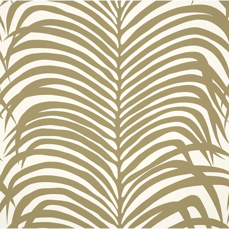 Zebra Palm Wallpaper, Khaki