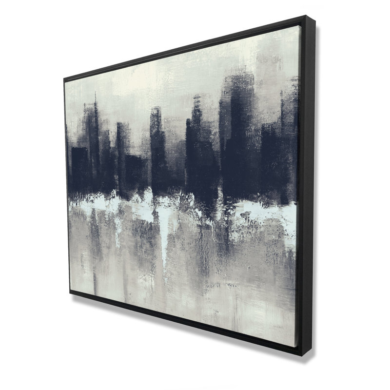 Art urbain sur toile encadrée bleu foncé