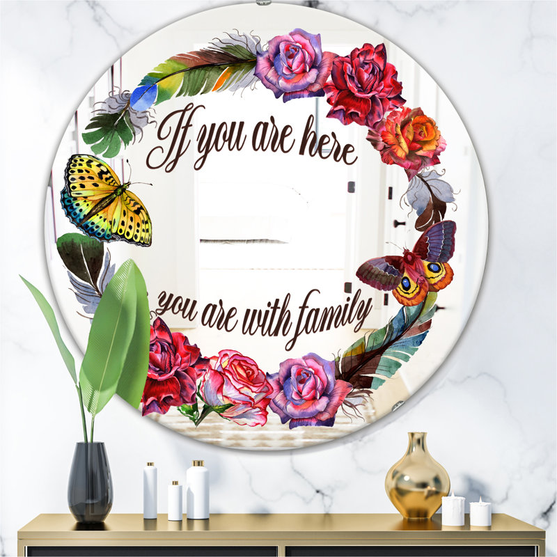Miroir d'appoint «You Are with Family», H 31,5 po x l po