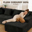 Modern Oversized 262cm Boneless Corner Sofa L-Shaped Corduroy Sofa With Storage Pockets-879638393-877740091