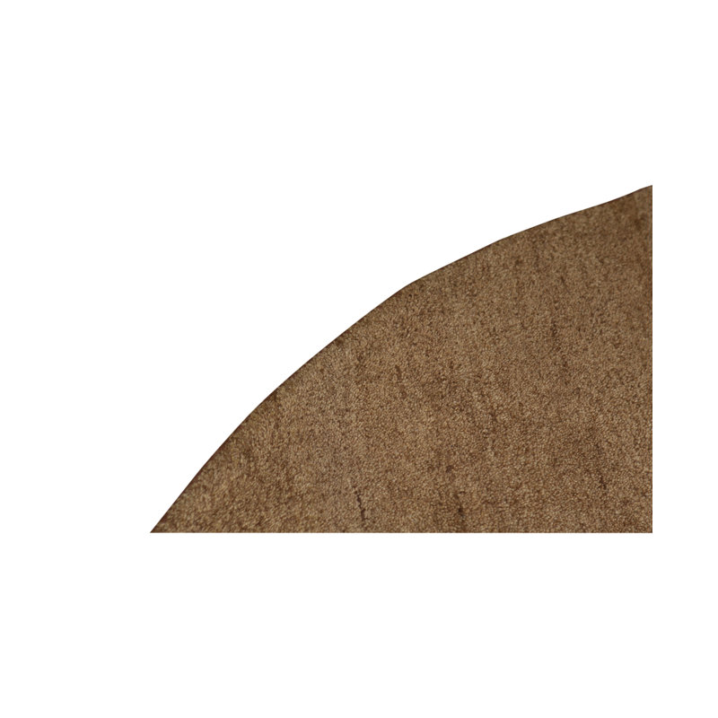 Hand-Knotted High-Quality Brown Round Area Rug