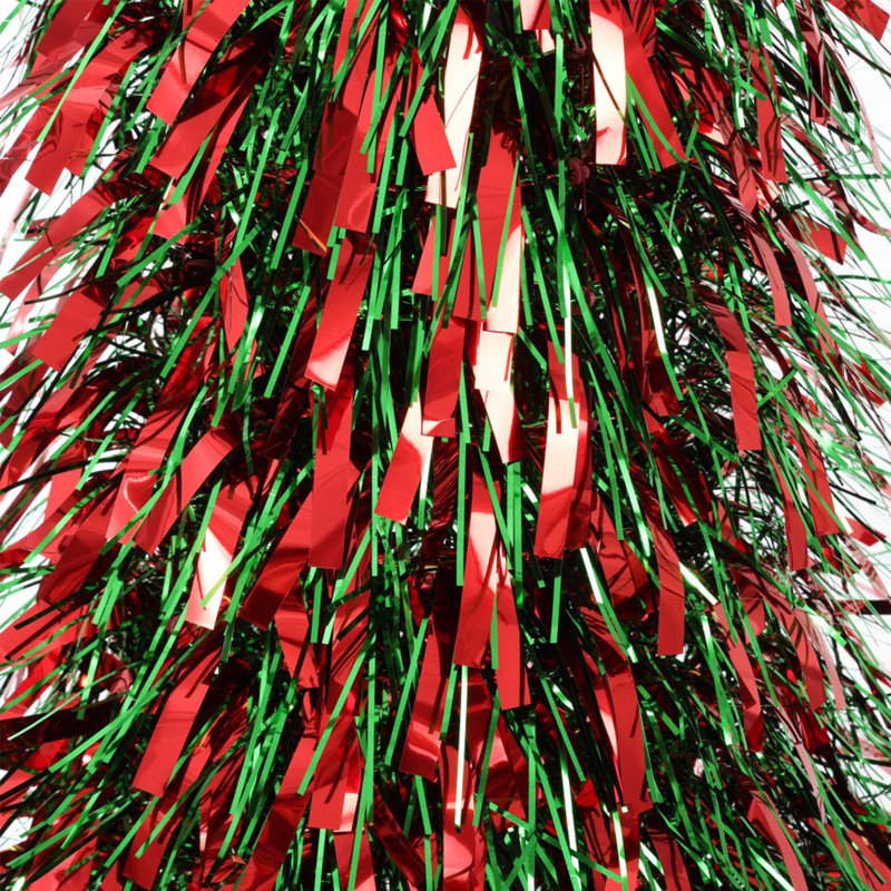 Sapin de Noël pliable et lumineux de 1,5 m, en forme de crayon, avec 50 lumières DEL blanc chaud et base pliable, disponible en 2 couleurs.