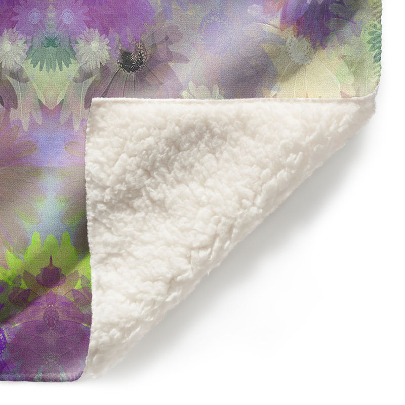 Jeté d'automne Daisy Blush, l 68 po x L 80 po, Mauve / Vert