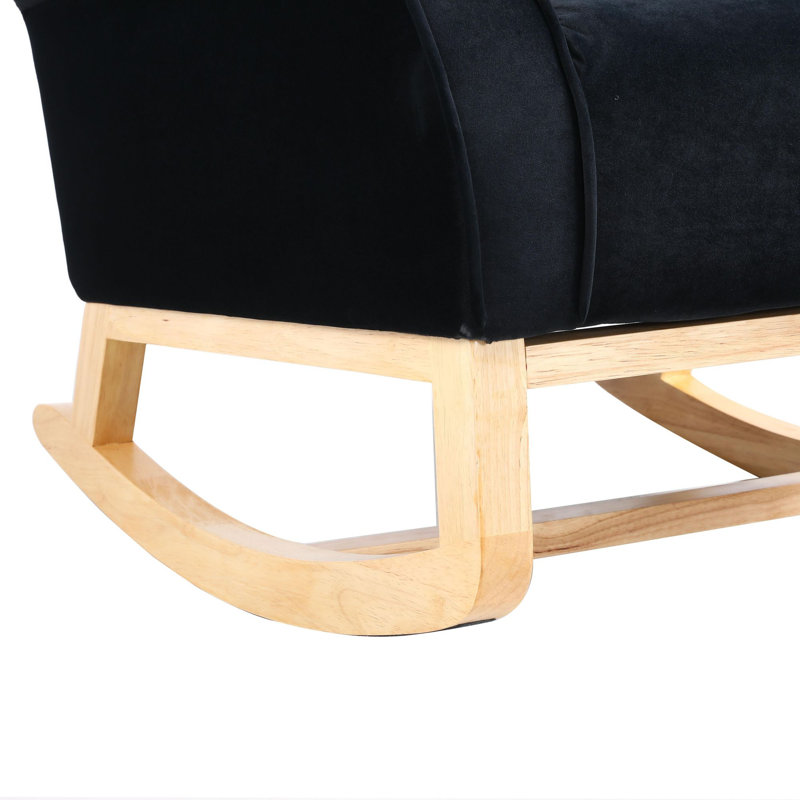 Chaise berçante moderne à haut dossier et chaise berçante confortable, Noir, noir, noir, noir