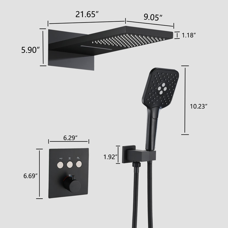 All-In-One Kit with Rough in-Valve, Matte Black