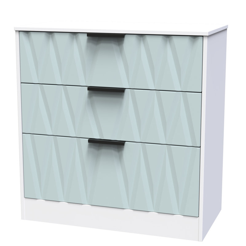Besmir 77cm W 3 - Drawer Chest of Drawers, Duck/White