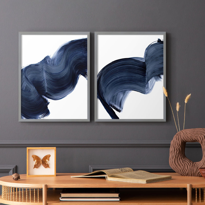 «Passing Waves III», reproduction encadrée de qualité supérieure - prête à être accrochée - aucun clou requis - aucun clou requis