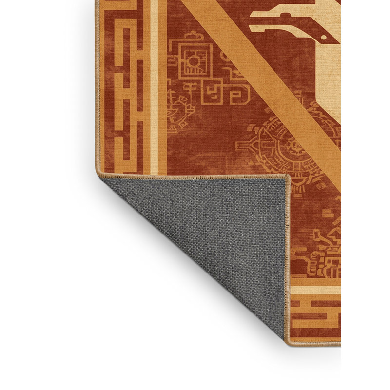 Tapis oriental doux et moelleux de style oriental Dylan - reliure brun clair, 2 pi x 3 pi
