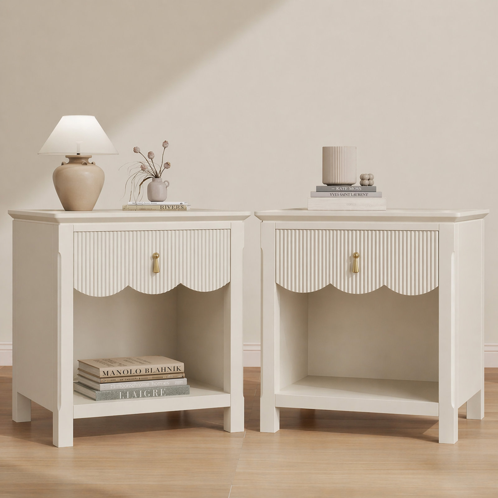 Sofia Nightstand Set, Cream