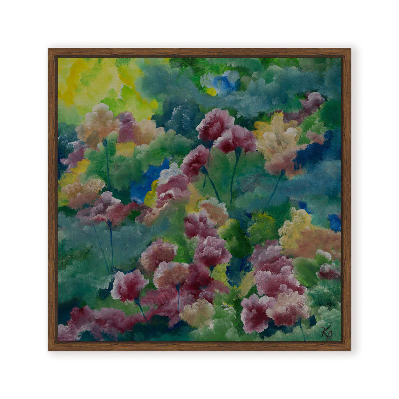 Nature Inspired "Petals of Spring" Canvas Wall Art By , 30" H x 30" W, Framed Matted Print, Gold