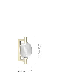 Riflesso Wall Lamp P Crystal Transparent Matt Gold 3 L22cc Ul, Crystal Transparent