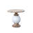 Round Mango Wood and Metal Pedestal Table