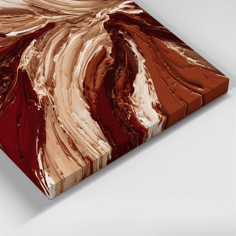Lyrical Abstraction 10 Brown Canvas Wall Art, 16" H x 16" W