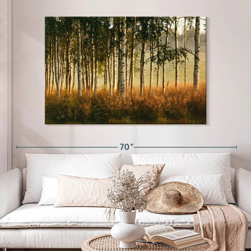 Forêt de bouleaux Harnek Grassy, H 34 po x l 51 po