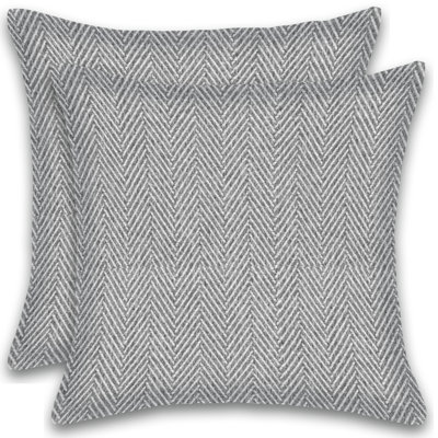 Herringbone Cotton Throw Pillow