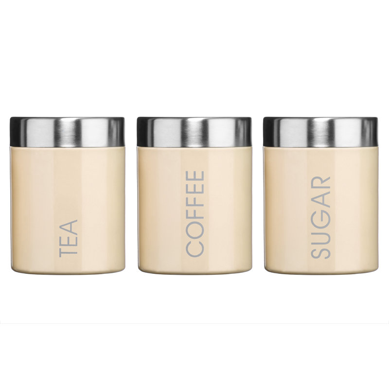 Surrett Metal Jar - Set of 3, Cream