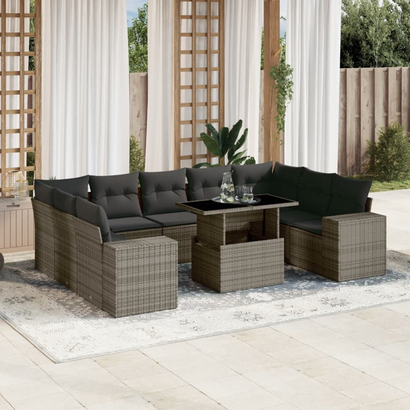 Ensemble de canapé de jardin Vidaxl gris