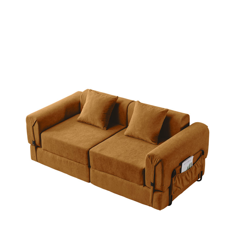 Canapé-lit, chaise longue et canapé-lit Boneless, Mélange de polyester brun clair